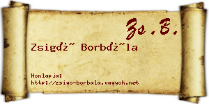 Zsigó Borbála névjegykártya